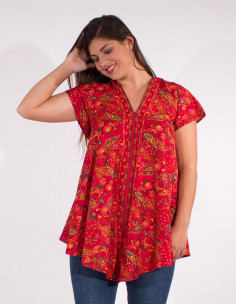 Short sleeves polyester blouse sari 2