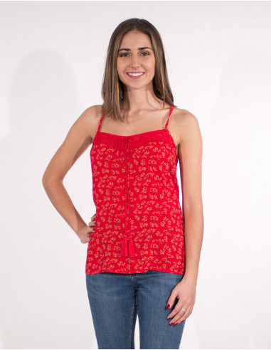 Top Viscose Dos Dentelle Polyester Impri