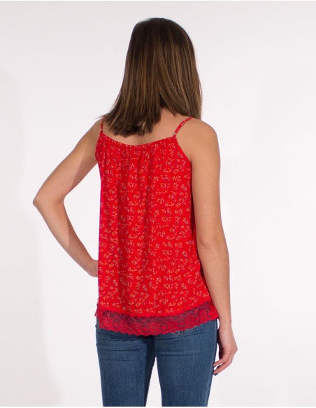 Viscose top straps bottom lace polyester eclat print