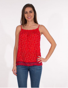 Viscose top straps bottom lace polyester eclat print 2