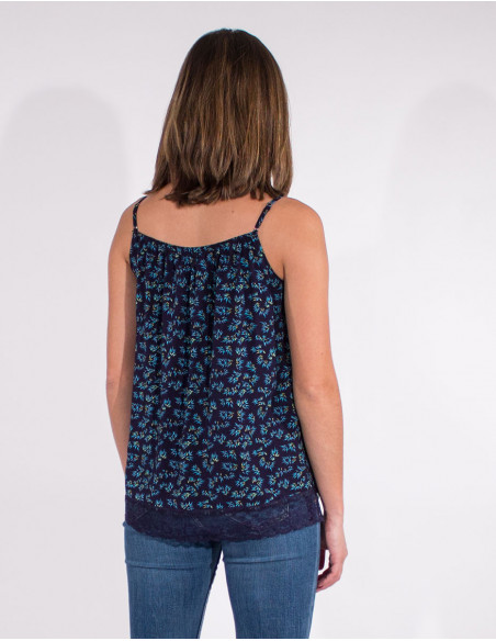 Viscose top straps bottom lace polyester eclat print