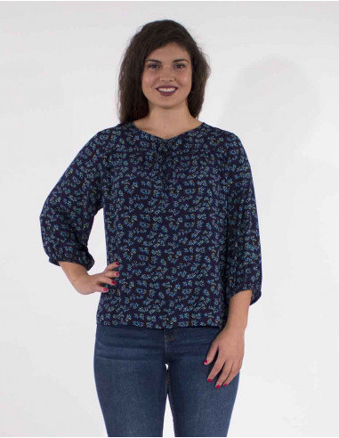 Blouse viscose 3/4 sleeves eclat print
