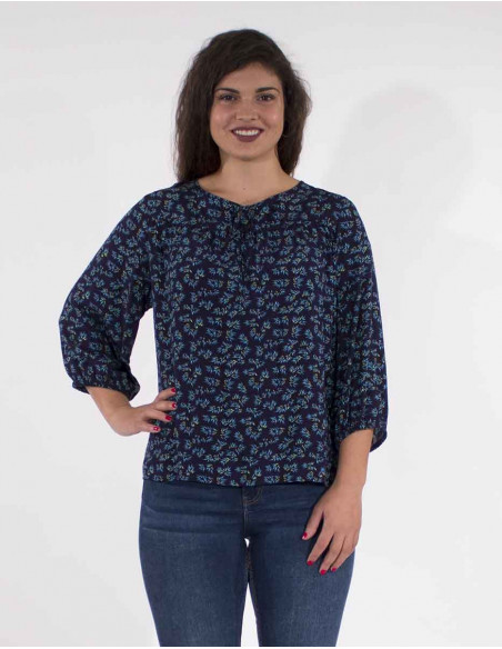 Blouse viscose 3/4 sleeves eclat print