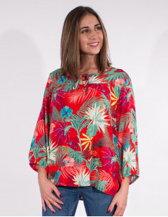 3/4 sleeves vegetal print...