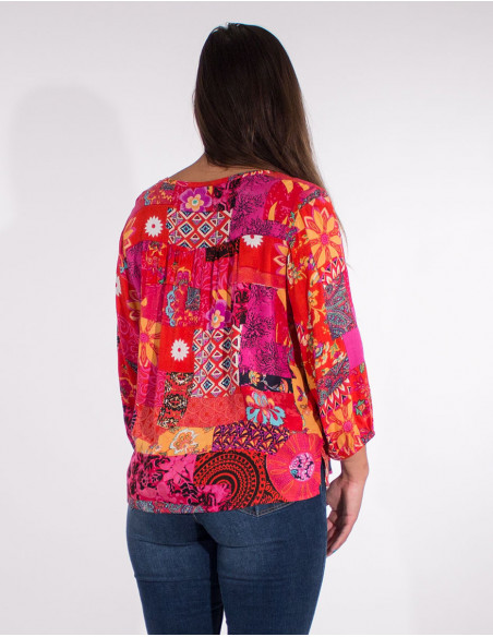 Patchemy printed viscose blouse