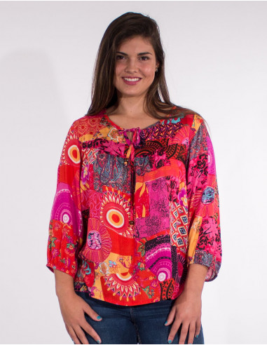Patchemy printed viscose blouse