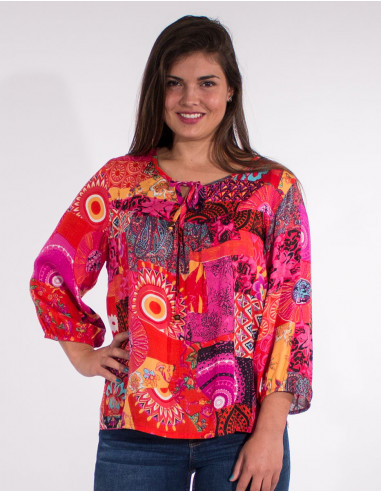 Patchemy printed viscose blouse