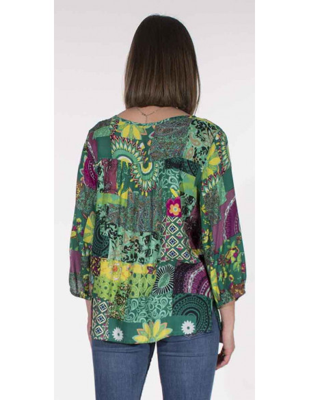 Patchemy printed viscose blouse