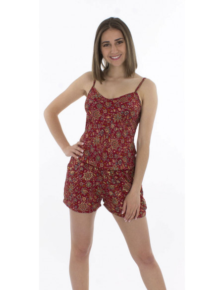 Combi Courte Polyester Bretelles India D