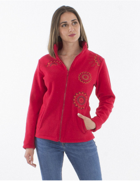 Veste Maille Polyester Polaire Brodee