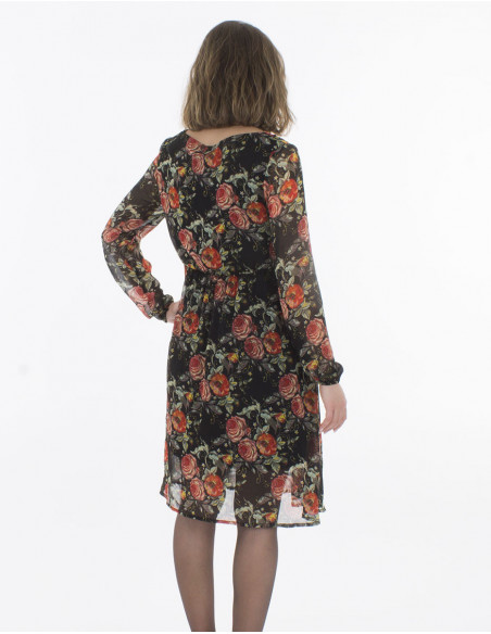 Robe Courte Mousseline De Polyester Doub