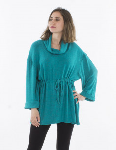 Knitted 74% rayon 21% polyester 5% elastane sweater 2