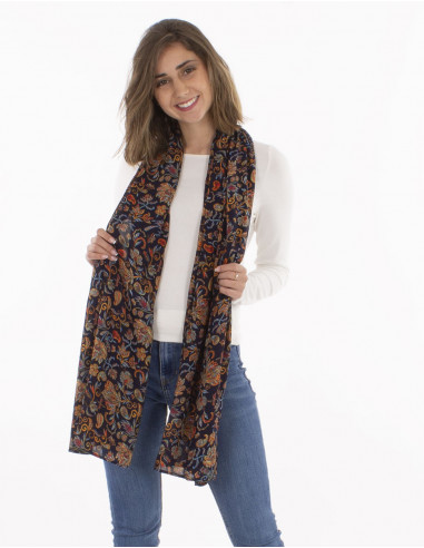 Polyester scarf with nuit print