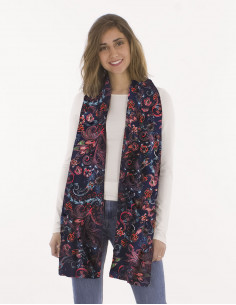 Polyester scarf with lys print
