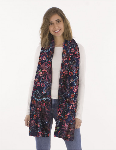 Polyester scarf with lys print