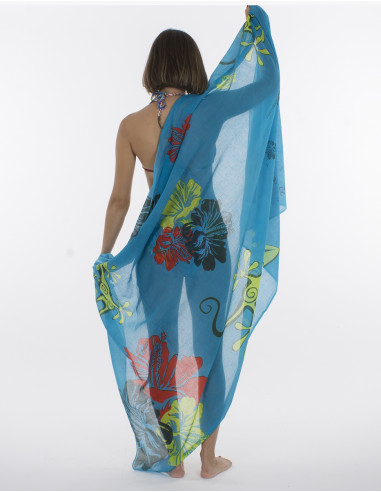 Pack de 10 pareos Coton Imprime Reunion Gekho Ile