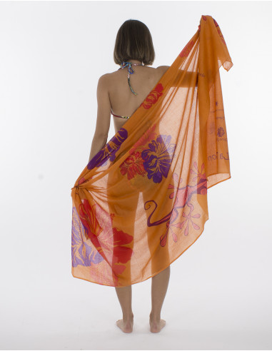 Pack de 10 pareos Coton Imprime Reunion Gekho Ile