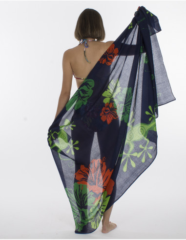 Pareo Coton Imprime Reunion Gekho Ile x10 pces