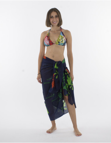 Pareo Coton Imprime Reunion Gekho Ile x10 pces