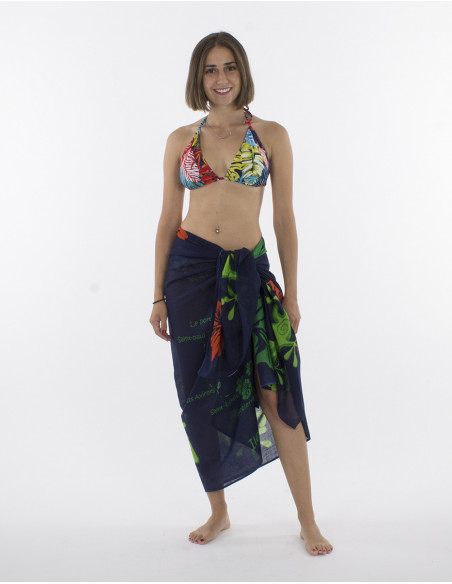 Pack de 10 pareos Coton Imprime Reunion Gekho Ile