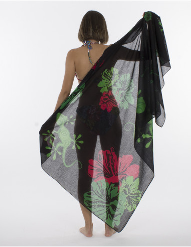 Pack de 10 pareos Coton Imprime Reunion Gekho Ile