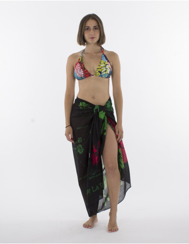 Pack de 10 pareos Coton Imprime Reunion Gekho Ile