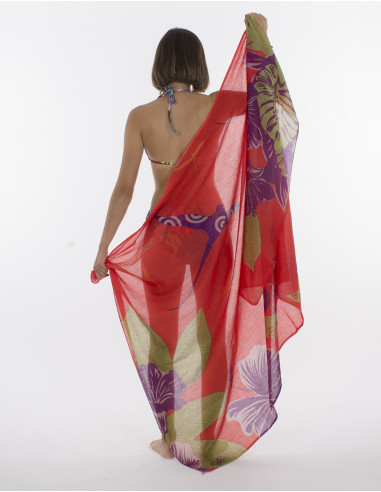 Pareo Coton Imp Reunion Paille En Queue x 10pces