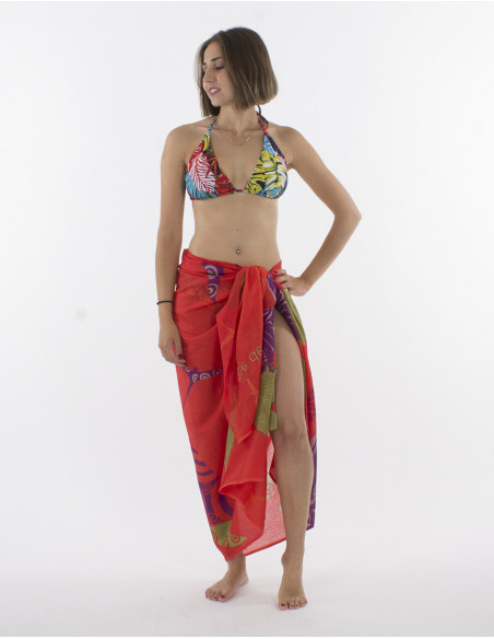 Pack de 10 pareos Coton Imp Reunion Paille En Queue