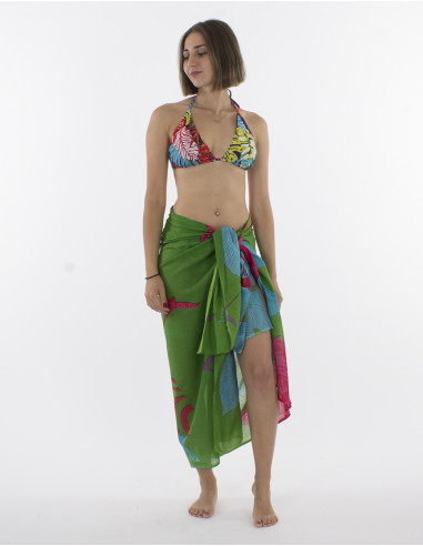 Pareo Coton Imp Reunion Paille En Queue x 10pces