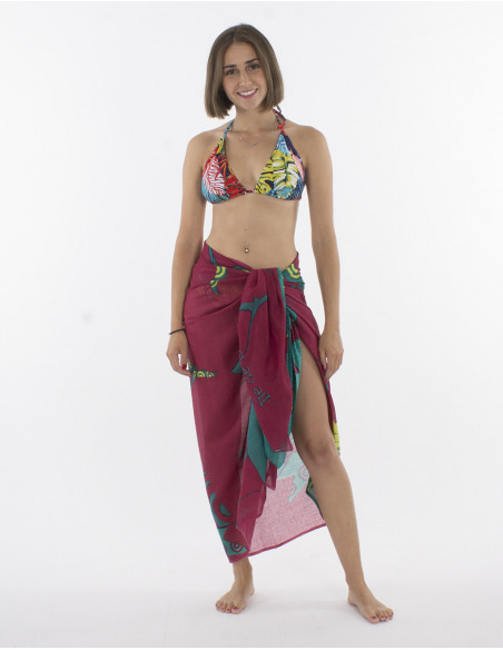 Pack de 10 pareos Coton Imp Reunion Paille En Queue