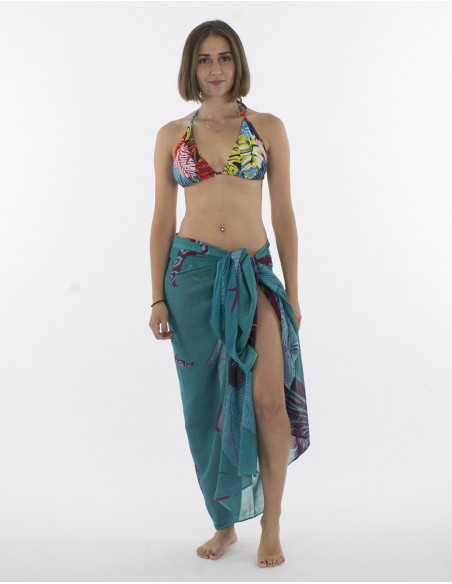 Pack de 10 pareos Coton Imp Reunion Paille En Queue