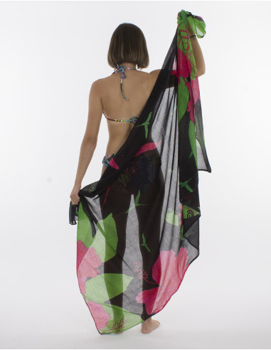 Pack de 10 pareos Coton Imp Reunion Paille En Queue