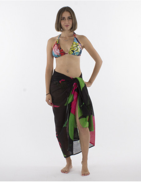 Pack de 10 pareos Coton Imp Reunion Paille En Queue