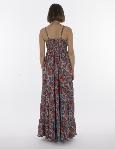 Robe Longue Polyester Bretelle Boutons