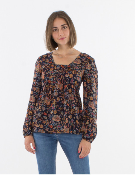 Chemisier Polyester Imprime Nuit