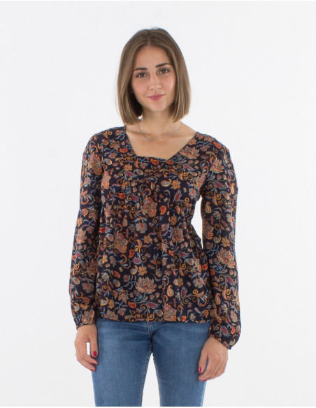 Chemisier Polyester Imprime Nuit