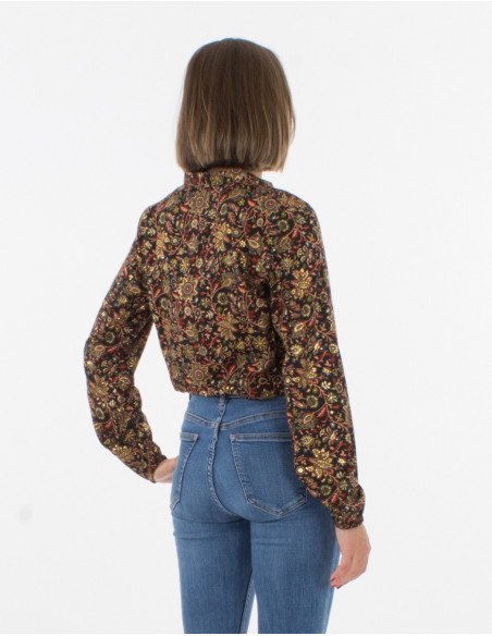 Chemisier Polyester Boutonne Imprime Gol