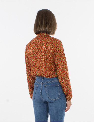 Chemisier Polyester Boutonne Imprime Gol