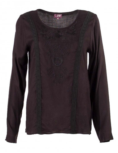 Chemisier viscose manches longues