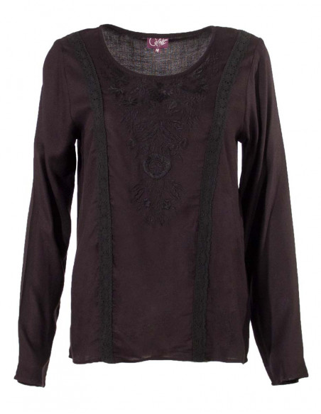 Chemisier viscose manches longues