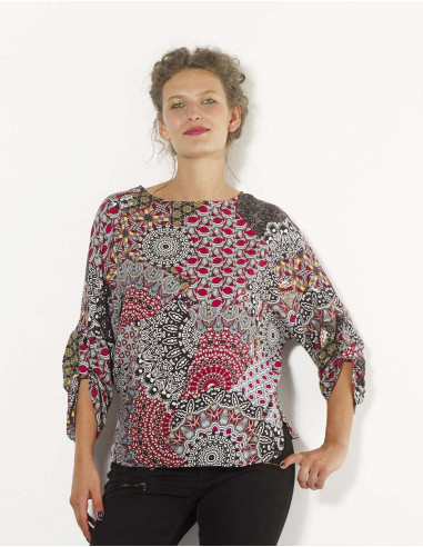 Rayon blouse with cameleon print