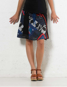 Printed cotton voile skirt with lining 2