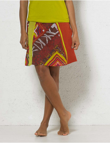 Printed cotton voile skirt with lining