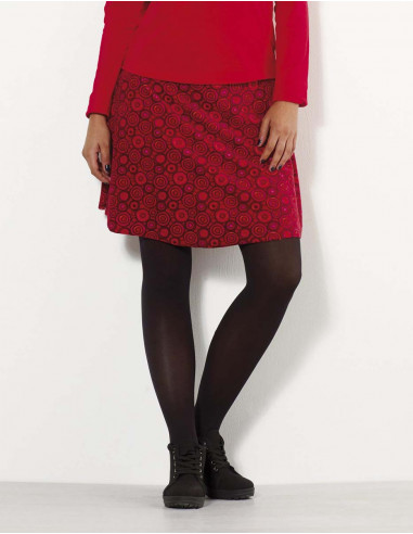 knited polyester velvet skirt with babacool print