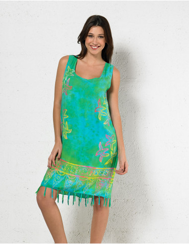 Viscose fringed dress