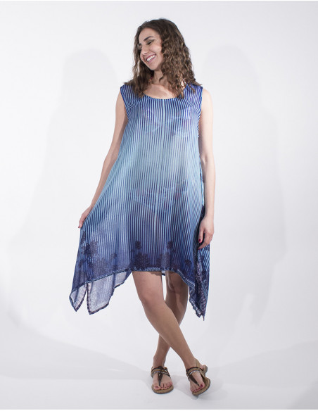 Robe Polyester Sans Manches Imprime Abou