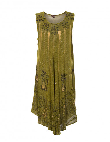 Robe Courte Viscose Crepe Fil Argent San