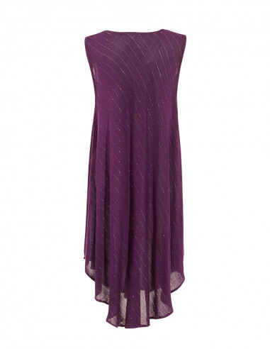 Robe Courte Viscose Crepe Fil Argent San