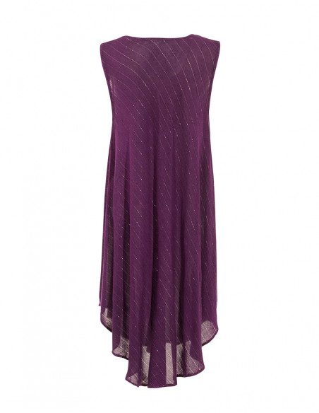 Robe Courte Viscose Crepe Fil Argent San