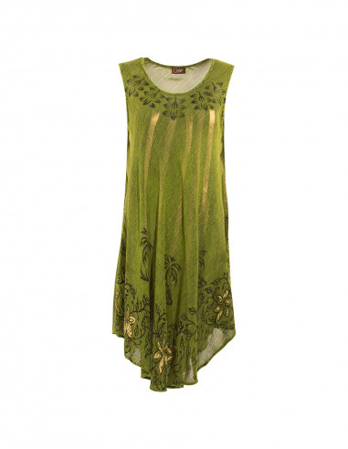 Robe Courte Viscose Crepe Fil Argent San